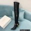 Balmain Okt Chain Detail Thigh-high Boots Leather Black 2021