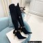 Balmain Okt Chain Detail Thigh-high Boots Suede Black 2021