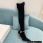 Balmain Okt Chain Detail Thigh-high Boots Suede Black 2021