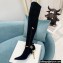 Balmain Okt Chain Detail Thigh-high Boots Suede Black 2021