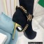 Balmain Okt Chain Detail Thigh-high Boots Suede Black 2021
