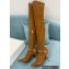 Balmain Okt Chain Detail Thigh-high Boots Suede Brown 2021