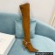 Balmain Okt Chain Detail Thigh-high Boots Suede Brown 2021
