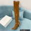Balmain Okt Chain Detail Thigh-high Boots Suede Brown 2021