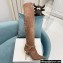 Balmain Okt Chain Detail Thigh-high Boots Suede Nude 2021