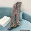 Balmain Okt Chain Detail Thigh-high Boots Suede Gray 2021