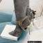 Balmain Okt Chain Detail Thigh-high Boots Suede Gray 2021