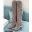 Balmain Heel 9.5cm Nelly Thigh-high Boots Suede Gray 2021