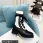 Dior Calfskin and Cotton Diorland Lace-Up Boots Black/White 2021