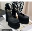 Versace Heel 14.5cm Platform 5cm Medusa Aevitas Satin Pumps Black 2021