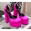Versace Heel 14.5cm Platform 5cm Medusa Aevitas Satin Pumps Fuchsia 2021