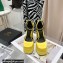 Versace Heel 14.5cm Platform 5cm Medusa Aevitas Satin Pumps Yellow 2021