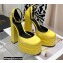 Versace Heel 14.5cm Platform 5cm Medusa Aevitas Satin Pumps Yellow 2021