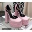 Versace Heel 14.5cm Platform 5cm Medusa Aevitas Satin Pumps Pink 2021