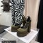 Versace Heel 14.5cm Platform 5cm Medusa Aevitas Satin Pumps Olive Green 2021