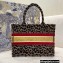 Dior Small Book Tote Bag in Multicolor Mizza Embroidery Brown 2021