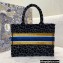 Dior Small Book Tote Bag in Multicolor Mizza Embroidery Gray 2021