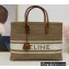 Celine Horizontal Cabas Bag Beige in Textile with Celine print and Calfskin