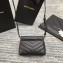 Saint Laurent Loulou Toy Bag in Matelassé "y" Leather 467072 Black/Silver