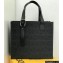 Loewe Buckle Tote Bag in Anagram Jacquard and Calfskin Black