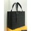 Loewe Buckle Tote Bag in Anagram Jacquard and Calfskin Black