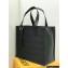 Loewe Buckle Tote Bag in Anagram Jacquard and Calfskin Black
