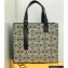 Loewe Buckle Tote Bag in Anagram Jacquard and Calfskin Black/White