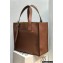 Loewe Buckle Tote Bag in Soft Grained Calfskin Brown
