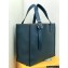 Loewe Buckle Tote Bag in Soft Grained Calfskin Ocean Blue