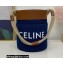 Celine Bucket Bag in Denim Blue with celine print and Calfskin
