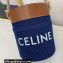 Celine Bucket Bag in Denim Blue with celine print and Calfskin
