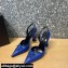 Versace Heel 11cm La Medusa Sling-back Pumps Patent Blue 2021