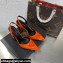 Versace Heel 11cm La Medusa Sling-back Pumps Patent Orange 2021