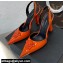 Versace Heel 11cm La Medusa Sling-back Pumps Patent Orange 2021