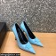 Versace Heel 9.5cm La Medusa Patent Leather Pumps Sky Blue 2021