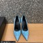 Versace Heel 9.5cm La Medusa Patent Leather Pumps Sky Blue 2021