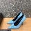 Versace Heel 9.5cm La Medusa Patent Leather Pumps Sky Blue 2021