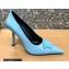 Versace Heel 9.5cm La Medusa Patent Leather Pumps Sky Blue 2021