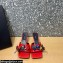Versace Heel 5.5cm Medusa Chain Foulard Mules Red 2021