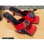 Versace Heel 5.5cm Medusa Chain Foulard Mules Red 2021