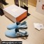Givenchy Heel 3cm G Chain Slingback Flat Mules Light Blue 2021