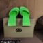 Balenciaga Squared Heel 2.5cm Box Sandals Logo Back Green 2021