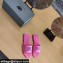 Balenciaga Squared Heel 2.5cm Box Sandals BB Logo Croco Pattern Fuchsia 2021