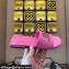 Balenciaga Squared Heel 2.5cm Box Sandals BB Logo Croco Pattern Fuchsia 2021