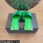 Balenciaga Squared Heel 2.5cm Box Sandals BB Logo Croco Pattern Green 2021