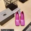 Balenciaga Heel 8.5cm Void d'Orsay Pumps Leather Fuchisa 2022