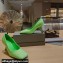 Balenciaga Heel 8.5cm Void d'Orsay Pumps Satin Green 2022