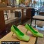 Balenciaga Heel 8.5cm Void d'Orsay Pumps Satin Green 2022