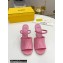 FENDI FIRST Patent Leather Clear High-heeled Sandals Pink 2022