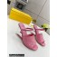 FENDI FIRST Patent Leather Clear High-heeled Sandals Pink 2022